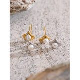 Little shell pearl earrings
