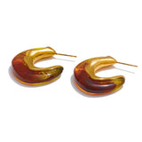 Brown Acrylic Earrings